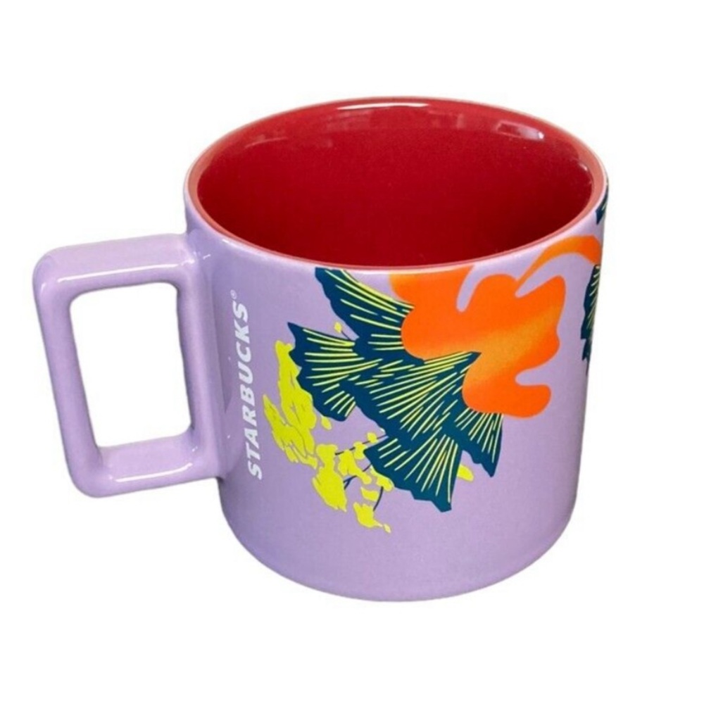 Starbucks Lilac Purple Jellyfish & Parasols Ceramic Mug 2023 14 ounces